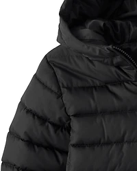 Girls Quilted Hooded Puffer Jacket