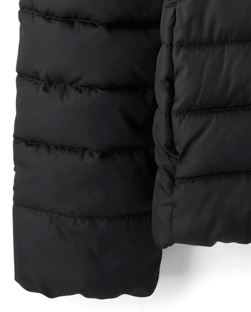 Girls Quilted Hooded Puffer Jacket