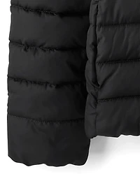 Girls Quilted Hooded Puffer Jacket