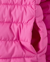 Girls Quilted Hooded Puffer Jacket
