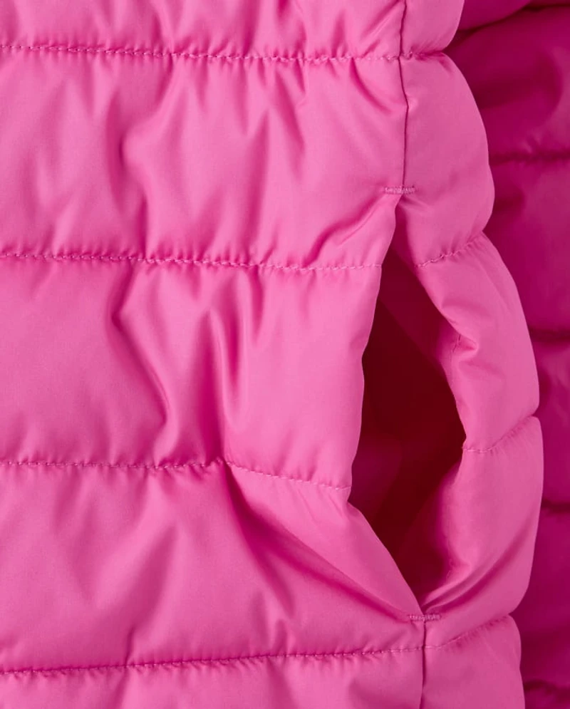 Girls Quilted Hooded Puffer Jacket