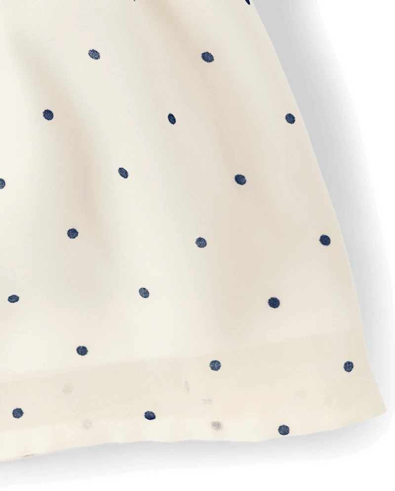 Girls Polka Dot Chiffon Flutter Top