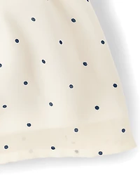 Girls Polka Dot Chiffon Flutter Top