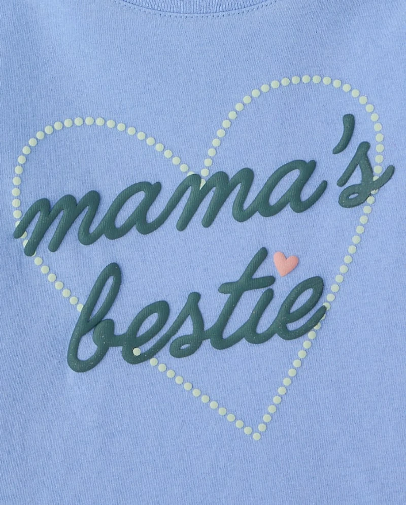Baby And Toddler Girls Puff Print Mama's Bestie Graphic Tee