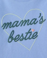 Baby And Toddler Girls Puff Print Mama's Bestie Graphic Tee
