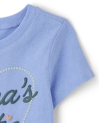 Baby And Toddler Girls Puff Print Mama's Bestie Graphic Tee
