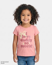 Baby And Toddler Girls Love Daddy Graphic Tee