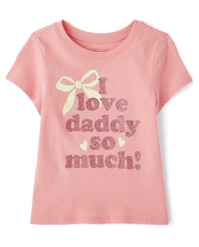 Baby And Toddler Girls Love Daddy Graphic Tee