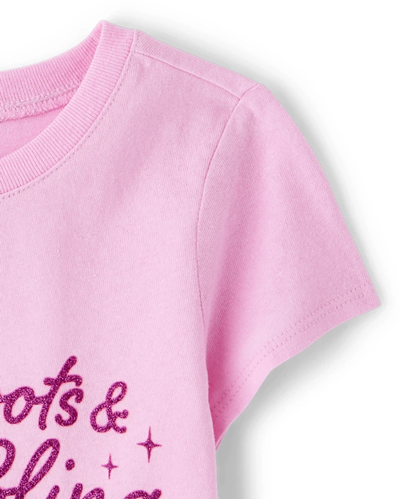 Baby And Toddler Girls Cowgirl Boots Graphic Tee
