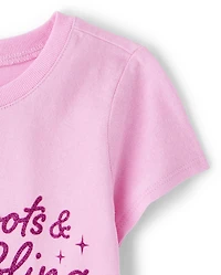 Baby And Toddler Girls Cowgirl Boots Graphic Tee