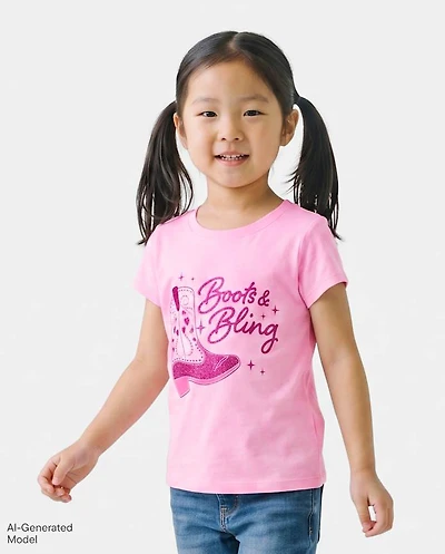 Baby And Toddler Girls Cowgirl Boots Graphic Tee