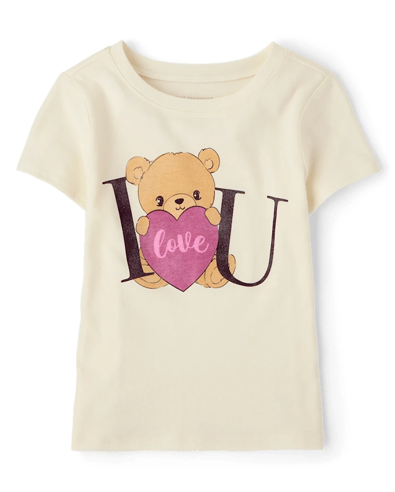 Baby And Toddler Girls Bear Graphic Tee