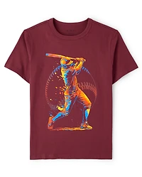 Boys Baseball Player Graphic Tee