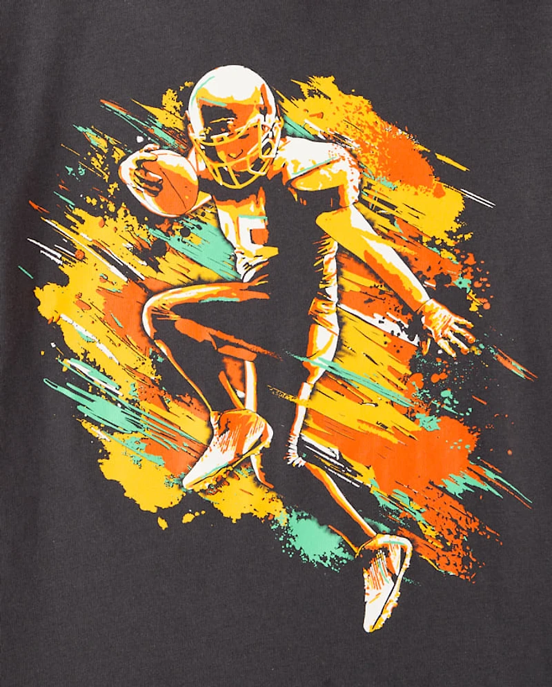 Boys Football Player Graphic Tee