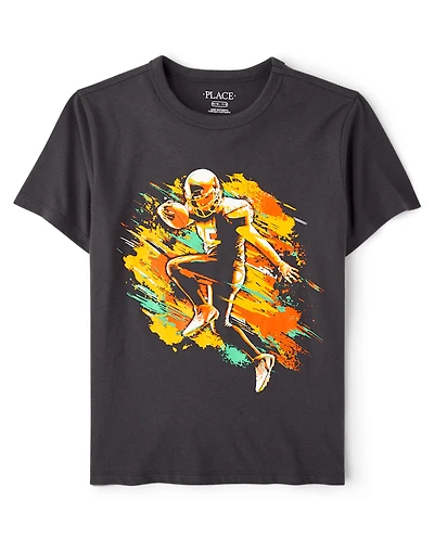 Boys Football Player Graphic Tee