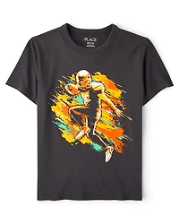 Boys Football Player Graphic Tee