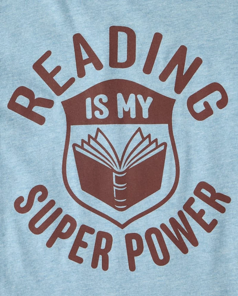 Boys School Reading Super Power Graphic Tee