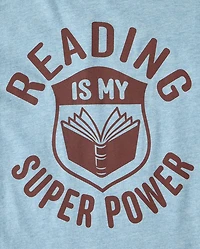 Boys School Reading Super Power Graphic Tee