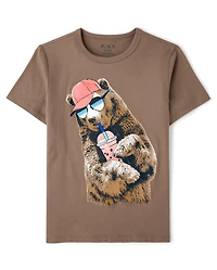 Boys Bear Graphic Tee