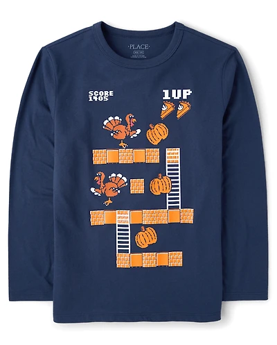Boys Thanksgiving Video Game Graphic Tee