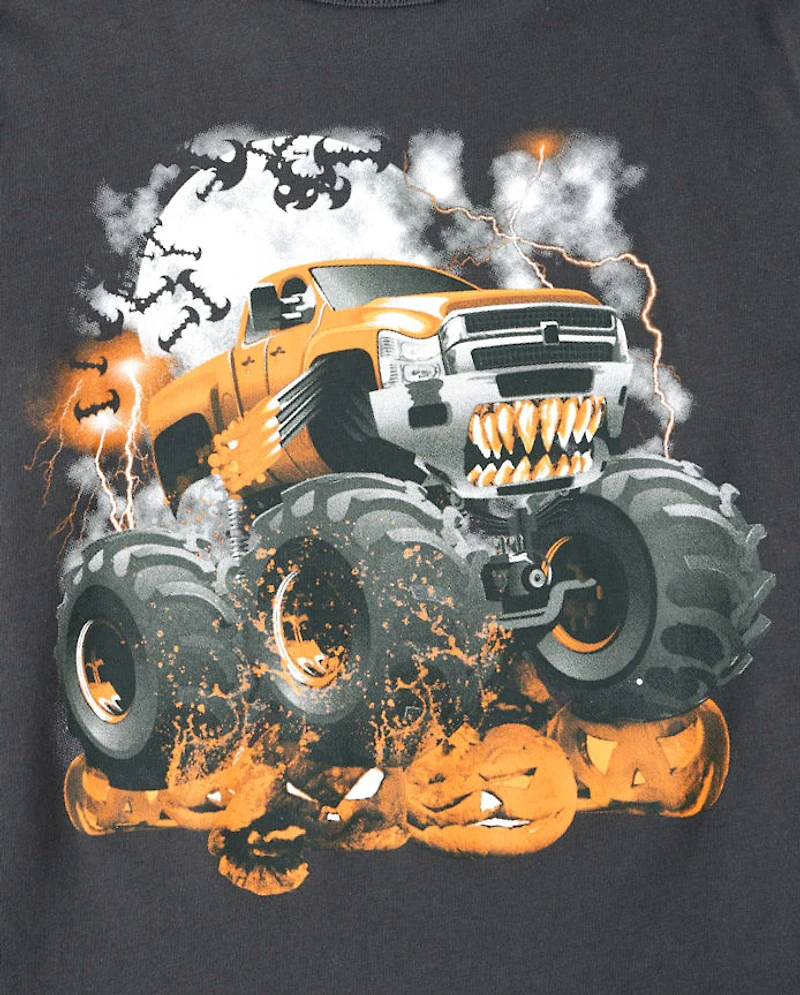 Boys Halloween Monster Truck Graphic Tee