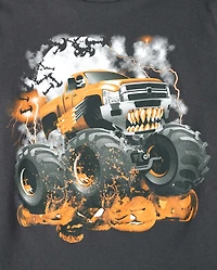 Boys Halloween Monster Truck Graphic Tee