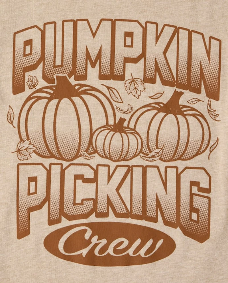 Kids Matching Family Pumpkin Picking Crew Graphic Tee
