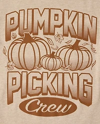 Kids Matching Family Pumpkin Picking Crew Graphic Tee