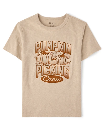 Kids Matching Family Pumpkin Picking Crew Graphic Tee
