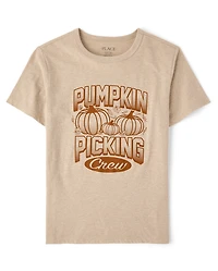 Kids Matching Family Pumpkin Picking Crew Graphic Tee