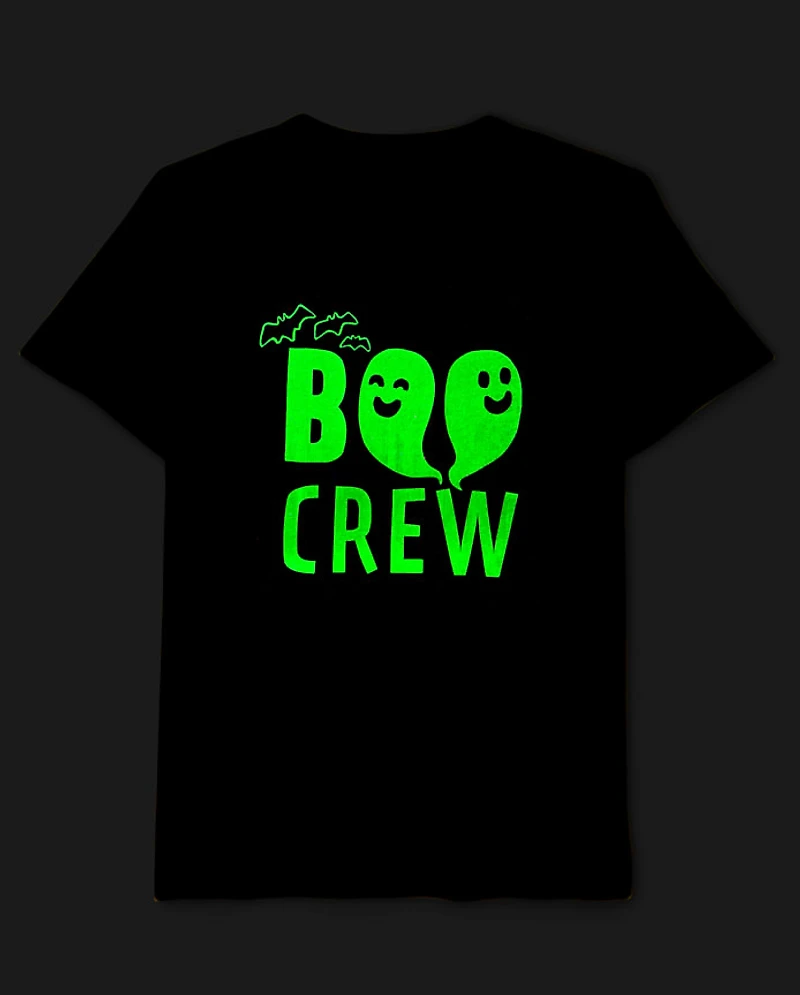 Kids Matching Family Glow Halloween Boo Crew Graphic Tee