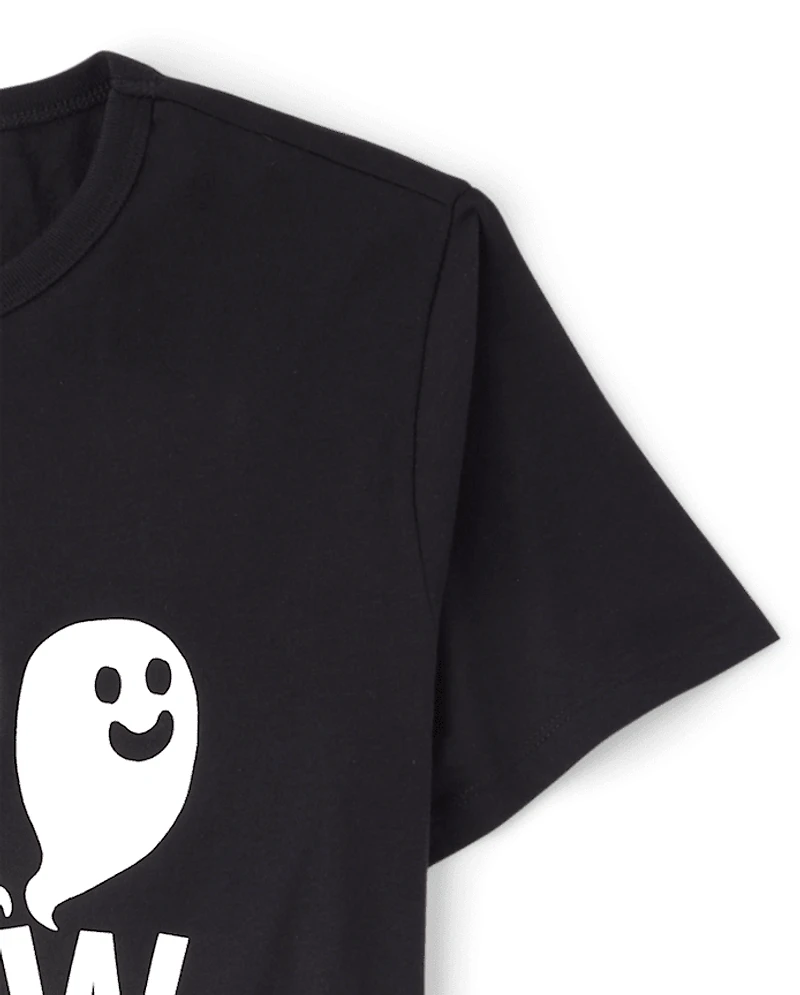 Kids Matching Family Glow Halloween Boo Crew Graphic Tee