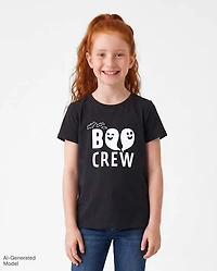 Kids Matching Family Glow Halloween Boo Crew Graphic Tee