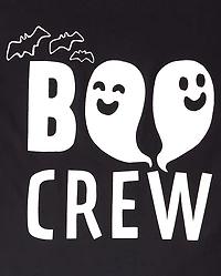 Adult Matching Family Glow Halloween Boo Crew Graphic Tee