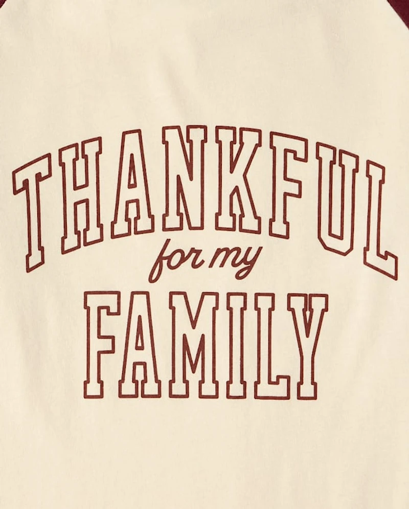 Kids Matching Family Thanksgiving Thankful Graphic Tee