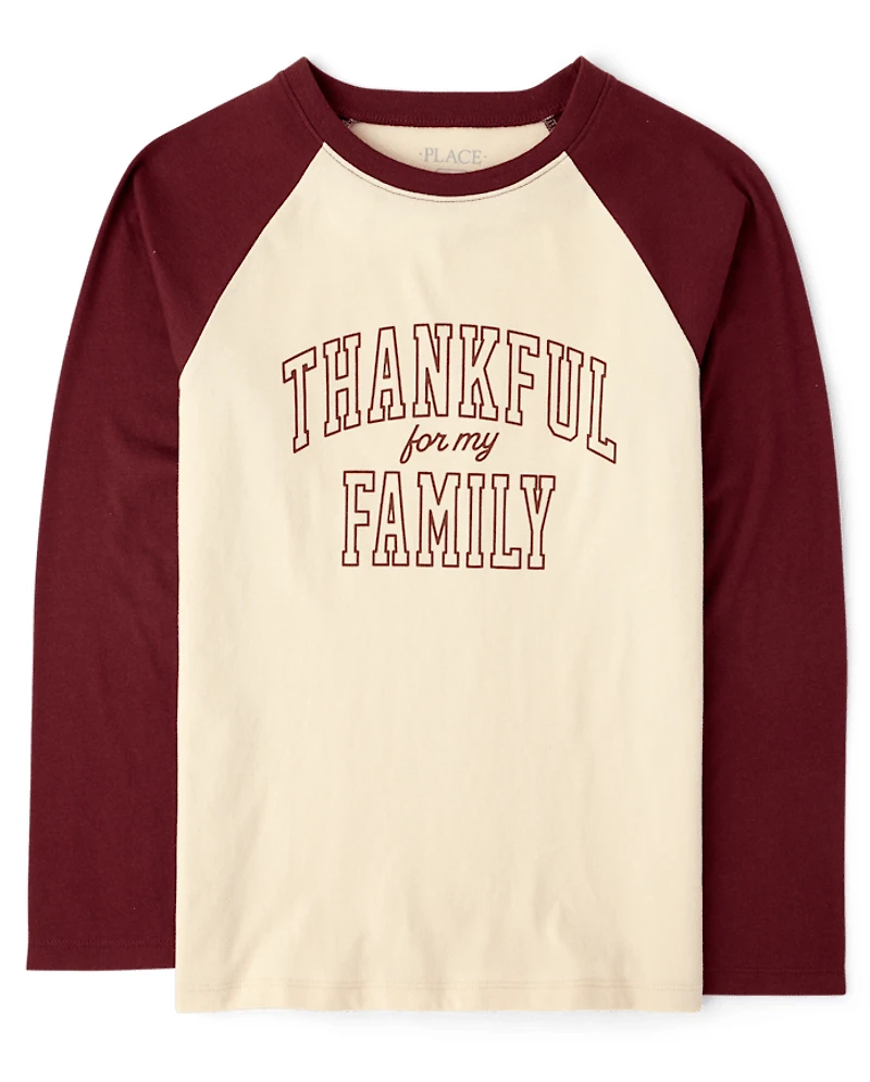 Kids Matching Family Thanksgiving Thankful Graphic Tee