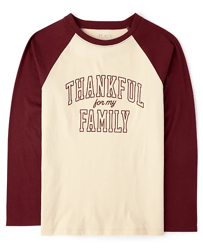 Kids Matching Family Thanksgiving Thankful Graphic Tee