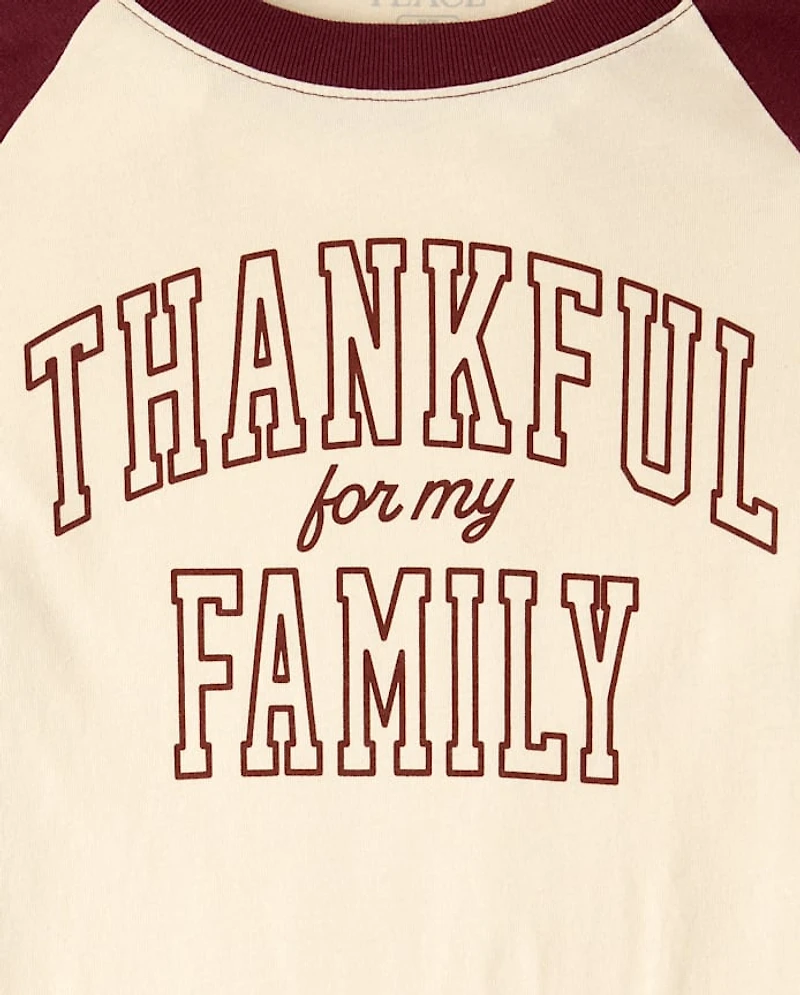 Adult Matching Family Thanksgiving Thankful Graphic Tee