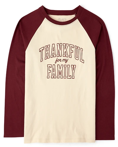 Adult Matching Family Thanksgiving Thankful Family Graphic Tee