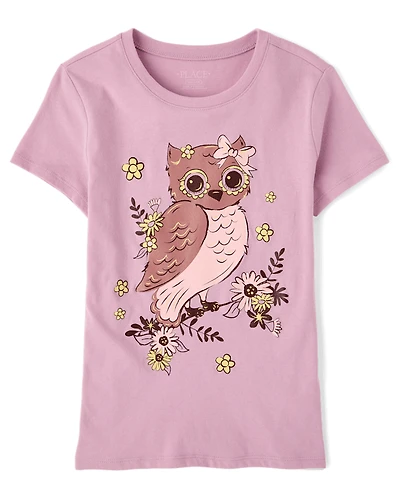 Girls Owl Graphic Tee