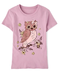 Girls Owl Graphic Tee