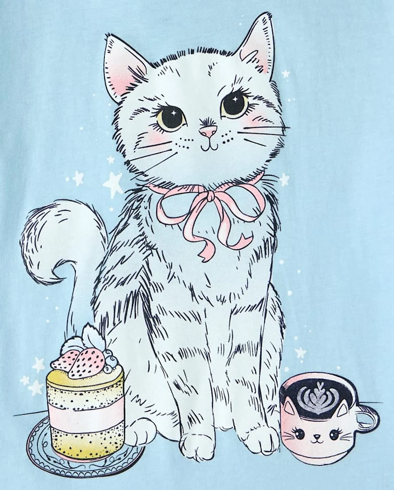 Girls Cat Graphic Tee