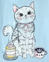 Girls Cat Graphic Tee
