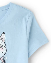 Girls Cat Graphic Tee