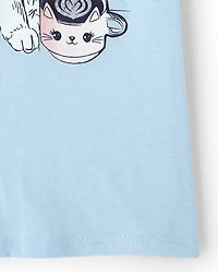 Girls Cat Graphic Tee