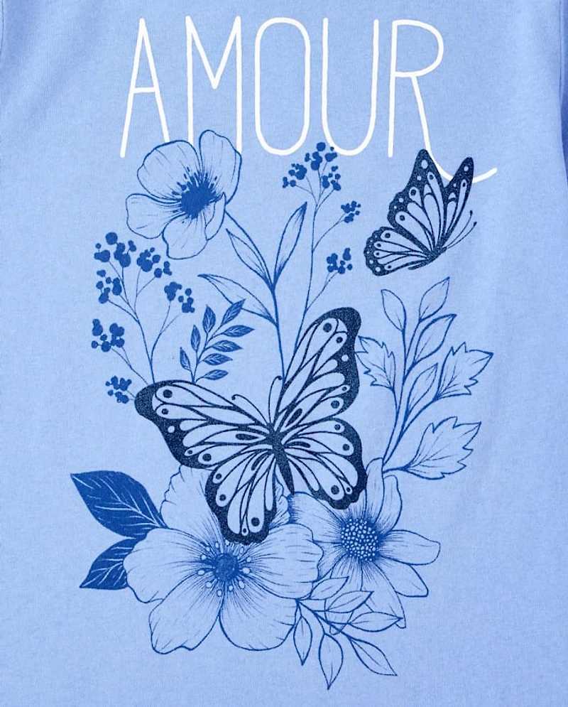 Girls Amour Butterfly Graphic Tee