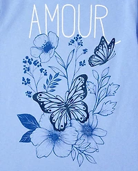 Girls Amour Butterfly Graphic Tee