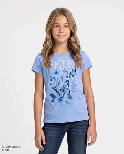 Girls Amour Butterfly Graphic Tee