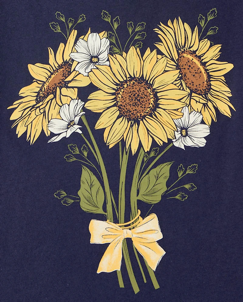 Girls Flowers Graphic Tee
