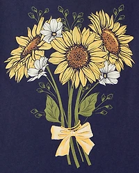 Girls Flowers Graphic Tee
